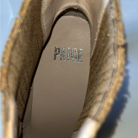 PAIGE London Tan Suede Booties Sz 8.5, 4” heel - Picture 10 of 10